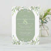ユーカリモダングリーンウォーター結婚カラー 招待状 (スタンド正面)