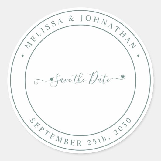 ユーカリモダングリーンリー結婚式 ラウンドシール (正面)