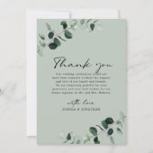 ユーカリモダングリー結婚書道 サンキューカード (正面)