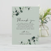 ユーカリモダングリー結婚書道 サンキューカード (スタンド正面)