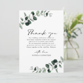 ユーカリモダングリー結婚書道 サンキューカード (スタンド正面)