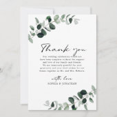 ユーカリモダングリー結婚書道 サンキューカード (正面)