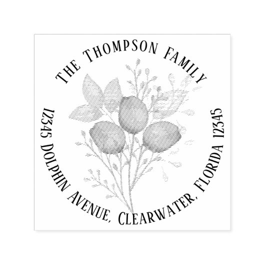 ユーカリモダンシンプル差出人住所クラス セルフインキングスタンプ (デザイン)