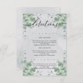 ユーカリモダンスシンプル結婚の方向 エンクロージャーカード (正面/裏面)