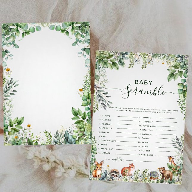 ユーカリモダンパビーシャワーワードスクランブルゲーム (クリエイターアップロード済み)