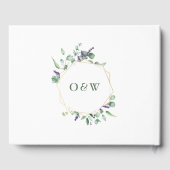 ユーカリモダンフローラ幾何学模様結婚の ゲストブック (裏面)