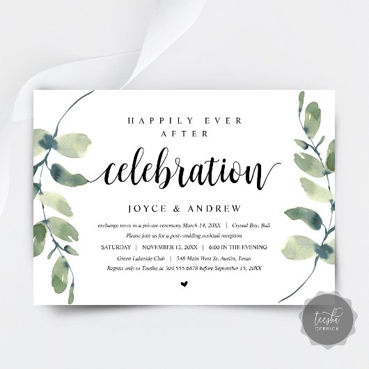 ユーカリモダンプの結婚駆け落ちお祝い 招待状