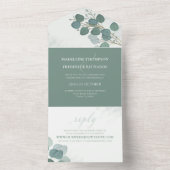 ユーカリモダンプエレガントスの葉素朴のシンプル オールインワン招待状 (内側)