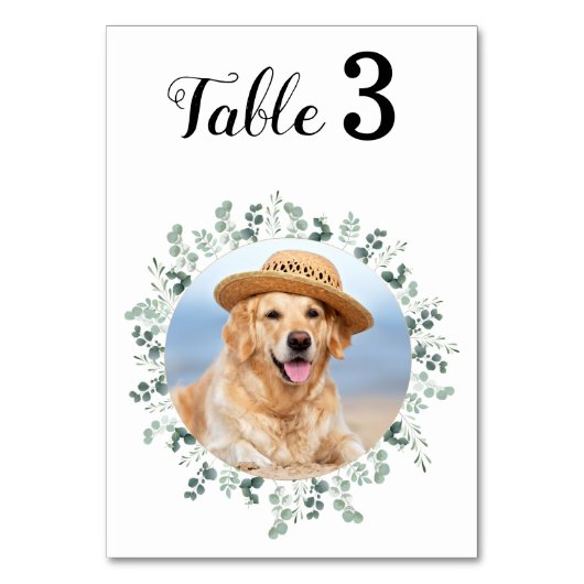 ユーカリモダンプエレガントト結婚写真 テーブルナンバー (裏面)