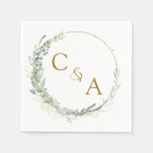 ユーカリモダンプエレガント・ナ結婚プキンス スタンダードカクテルナプキン (正面)