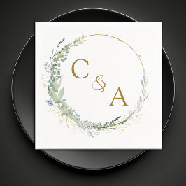 ユーカリモダンプエレガント・ナ結婚プキンス スタンダードカクテルナプキン