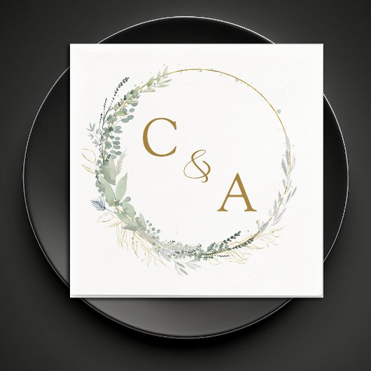 ユーカリモダンプエレガント・ナ結婚プキンス スタンダードカクテルナプキン