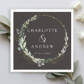 ユーカリモダンプエレガント・ナ結婚プキンス スタンダードカクテルナプキン