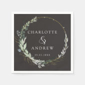 ユーカリモダンプエレガント・ナ結婚プキンス スタンダードカクテルナプキン (正面)