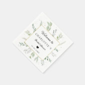 ユーカリモダンプエレガント・ブライダルシャワー スタンダードカクテルナプキン (角)