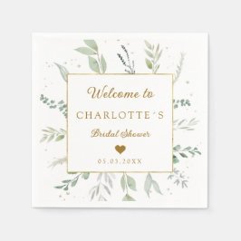 ユーカリモダンプエレガント・ブライダルシャワー スタンダードカクテルナプキン