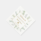 ユーカリモダンプエレガント・ブライダルシャワー スタンダードカクテルナプキン (角)