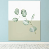 ユーカリモダンプカラーブロッククワッドパネル キャンバスプリント (インサイチュ (ウッドフロア))