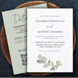 ユーカリモダンプサージグリーンオール結婚イン 招待状