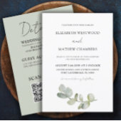 ユーカリモダンプサージグリーンオール結婚イン 招待状