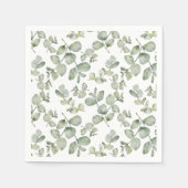 ユーカリモダンプサージグリーンパタ結婚ーン スタンダードカクテルナプキン (正面)