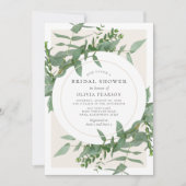 ユーカリモダンプスグリーナリーサークルブライダルシャワー 招待状 (正面)