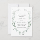 ユーカリモダンプスグリーンリーエレガント庭園の結婚式 セーブザデート (正面)