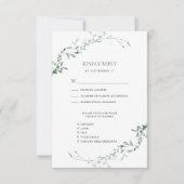 ユーカリモダンプスグリーンリーエレガント庭園の結婚式 出欠カード (正面)