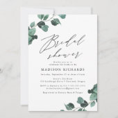 ユーカリモダンプスグリーンリーブライダルシャワー 招待状 (正面)