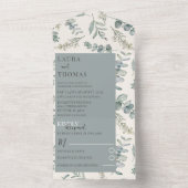 ユーカリモダンプスタブルーパタ結婚ーン オールインワン招待状 (内側)