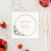 ユーカリモダンプス幾何学模様ブライダルシャワー スタンダードカクテルナプキン (インサイチュ)