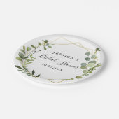 ユーカリモダンプス幾何学模様ブライダルシャワー ペーパープレート (アングル)