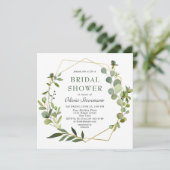 ユーカリモダンプス幾何学模様ブライダルシャワー 招待状 (スタンド正面)