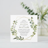 ユーカリモダンプス幾何学模様婚約パーティ 招待状 (スタンド正面)