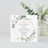 ユーカリモダンプス幾何学模様婚約パーティ 招待状 (スタンド正面)