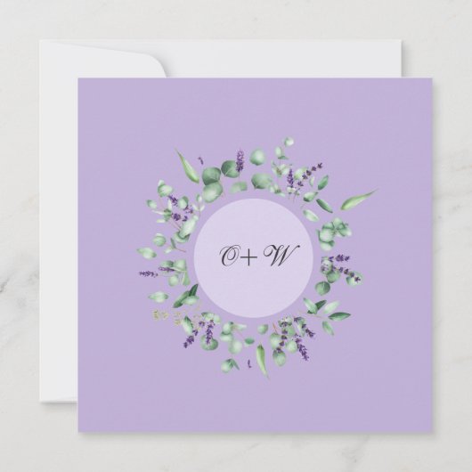 ユーカリモダンプス幾何学模様婚約パーティ 招待状 (裏面)