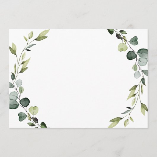 ユーカリモダンプス葉リースフレームノートカー ノートカード (正面)