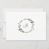 ユーカリモダンプス葉リースフレームボホ ノートカード (裏面)