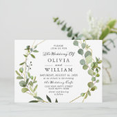 ユーカリモダンプス葉幾何学枠結婚の 招待状 (スタンド正面)