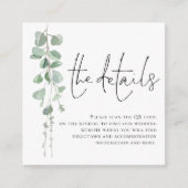 ユーカリモダンプタススクリプトQRコードの結婚詳細 エンクロージャーカード (正面)