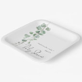 ユーカリモダンプタスネーム赤ちゃんシャワー ペーパープレート (傾斜あり)