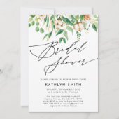 ユーカリモダンプタスボタニカルグリーンブライダルシャワー 招待状 (正面)