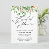 ユーカリモダンプタスボタニカルグリーンブライダルシャワー 招待状 (スタンド正面)