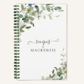 ユーカリモダンプタスボタニカルグリーンレシピ ノートブック (正面)