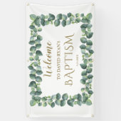 ユーカリモダンプタスボーイバプテスウェルカムサイン 横断幕 (縦)