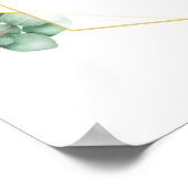 ユーカリモダンプタスラベ結婚ンダーの歓迎サイン ポスター (角)