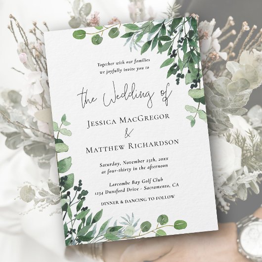 ユーカリモダンプタス結婚式招待状 招待状