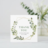 ユーカリモダンプテスジオメトリックフレーム サンキューカード (スタンド正面)