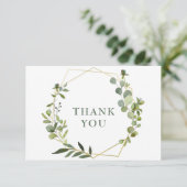 ユーカリモダンプテスジオメトリックフレーム サンキューカード (スタンド正面)