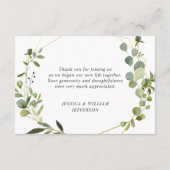 ユーカリモダンプテスジオメトリックフレーム サンキューカード (裏面)